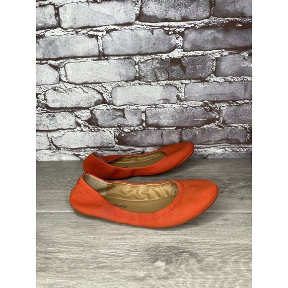 Lucky Brand Leather Emmie Orange Leather Ballet Flats Women’s Sz 8.5M US/38.5EU - Picture 3 of 16